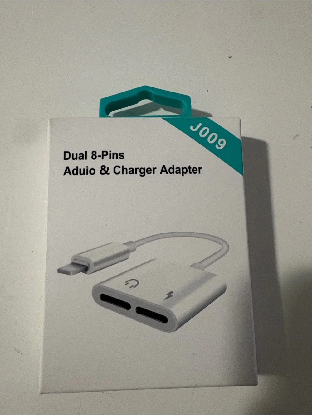Dual 8-Pin Audio & Charger Adapter - White